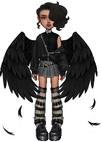 everskies doll with black angel wings